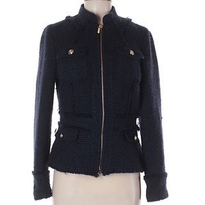 Inc International Concepts Navy Blue Wool Blend Blazer Jacket